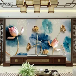 3D Chinese Wallpaper Seamless Television Background Wall Paper Film Wall Painting Living Room Bedroom and Murals thumbnail-3