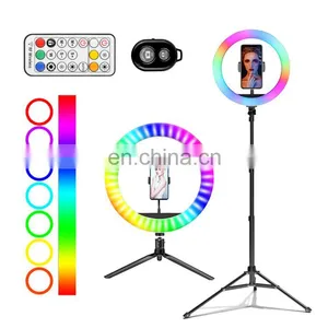 2020 10 Inch 26cm Portable Led Selfie Ring Light Photographic Colorful RGB Ring Light With Tripod Stand thumbnail-5