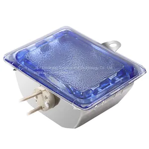 J&V Oven Lamp With Blue Lampshade thumbnail-1