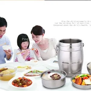 Multiple Tier Food Flask for Hot Food With Handle Stainless Steel Hot Food Jar thumbnail-3