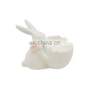 Easters Egg Rabbit Shaped Ceramic Candle Holder thumbnail-1