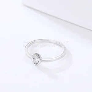 S925 Silver Ring Female Simple Small Fresh Crown Ring Ins Style Diamond Ring thumbnail-3