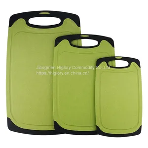Eco-friendly BPA Free Wheat Straw Plastic Cutting Board Multifunctional Kitchen Non-slip Cutting Boards thumbnail-4