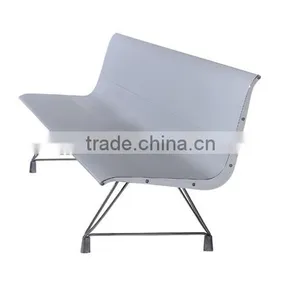 2 Seater 4 Seater Aluminium Alloy Leg Airport Chair Lounge Chair Waiting Chair H60C-2-V With Cow Leather Covered thumbnail-5