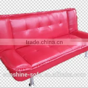 Three Seat Red Leather Folding Sofa Furniture/ Home Furniture/ Hotel Furniture thumbnail-1