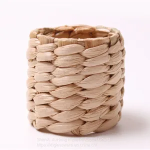 Hand Woven Crafts Natural Water Hyacinth Napkin Rings for Banquet Rustic Wedding thumbnail-3