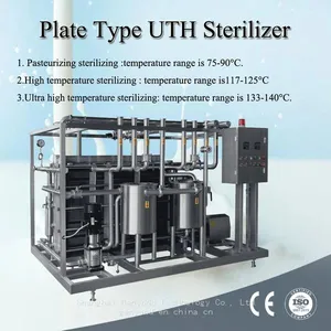 High Temperature Tubular Type Uht Sterilizing Machine Milk Uht Sterilization Plant Stainless Steel Beverage Fruit Juice Pasteurizer Pipeline Uht Sterilizer thumbnail-1
