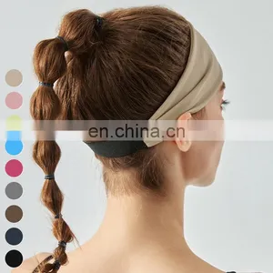 Sweat-absorbing Breathable Running Fitness Hairbands Custom Logo Sweatband High Elastic Yoga Hair Band Sports Headband thumbnail-4