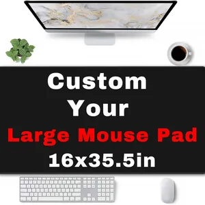 Personalized Mouse Pad Custom Gaming Mouse Pad With Stitched Edge, Add Your Picture Text Logo Customized Non Slip Laptop Mouse Pad for Home Office Work (16 x 35.5in) thumbnail-1