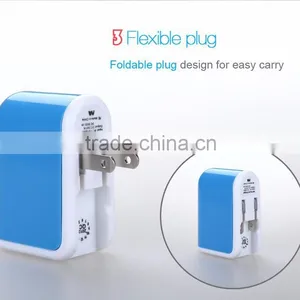 Shenzhen Dual USB Mobile Travel Charger Factory Price 5V 2.1A Mini 2-Port Dual USB Wall Charger thumbnail-2