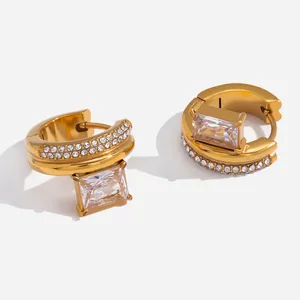 Custom 2.5mm Stainless Steel Round Tube Earrings for Women thumbnail-2