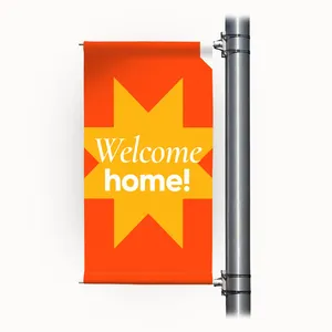 High Quality Custom Outdoor Street Light Pole Banner for Advertising Street Light Pole Banners thumbnail-1