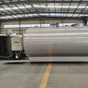 3000L Bulk Milk Chiller Horizontal Milk Cooling Tank SUS304 Stainless Steel Milk Refrigeration Storage Tank for Dairy Farm thumbnail-2