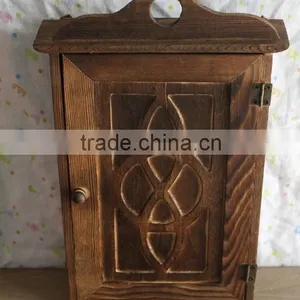Antique Wooden Key Box, Wholesale Key Storage Box, Wooden Wall Hanging Key Box thumbnail-1