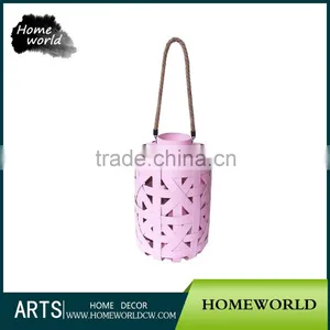Wholesale Wooden Cylinder Pink Romantic Votive Candle Holder thumbnail-1
