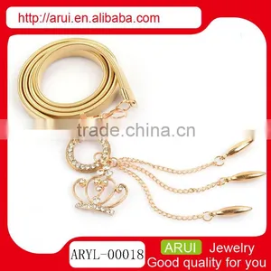 Wholesale Fancy Piercing Jewelry Dangle Diamond Crown Waist Chian thumbnail-1