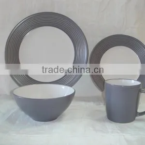 Wholesale Home Appliances Stoneware Ceramic Dinnerware 16pcs 2 Tone Color Glazed Ceramic Tableware/ceramic Dinner Set/dinner Set thumbnail-1