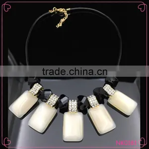 Manufacturers Wholesale High-grade Fashion Female Opal Necklace Short Leather Chain Necklace thumbnail-1