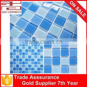 300x300x4mm Swimming Pool Crystal Glass Mosaic Tiles for Sale thumbnail-1