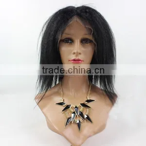 Hot Selling 100% Human Hair Italian 8 Inch Yaki Full Lace Wigs Natural Hair Wig for Men Short Brazilian Hair Full Lace Wig Most Popular thumbnail-4