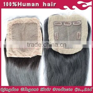 Unprocessed Indian Remy Hair Silky Straight Middle Parting Silk Base Closure thumbnail-3