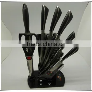 8pcs Stainless Steel Solid Handle Good Quality With Block Kitchen Knife thumbnail-1