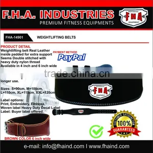 Weightlifting Belt Genuine Leather Gym Workout Belt Fitness Gear by FHA INDUSTRIES PAKISTAN thumbnail-1