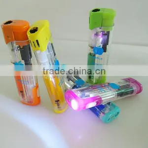 Mini Size Torch Lighter Transparent Windproof Electronic Gas Lighter With Led Light thumbnail-2