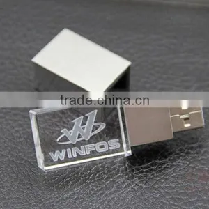 LED Red Green Blue White Light USB Flash Driver Crystal Usb Flash Driver Quality Choice thumbnail-2