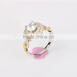 2016 High Quality 925 cz Engagement Ring 18k Gold Palted Ring Mounting thumbnail-6