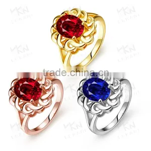 Gold Plated Jewelry Womens Ring With Crystal For Engagement Ring thumbnail-1