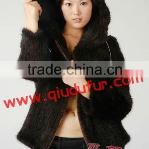 QD0010 Cheap Mink Fur Jacket Knitted Mink Fur Jacket With Hood 2013 thumbnail-1