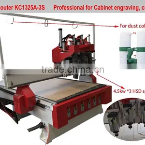 KC1325A-3S China Cnc Router/cnc Router Machine/wood Router Cnc/1325 Cnc Router With 3 Spindles for Cabient Engraving Cnc Router thumbnail-1