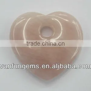 Natural Rose Quartz Heart Shape Pendant thumbnail-1