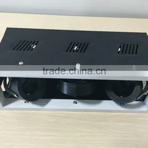 Three Head MR16 Recessed LED Grille Light Aluminum + Iron Housing thumbnail-4