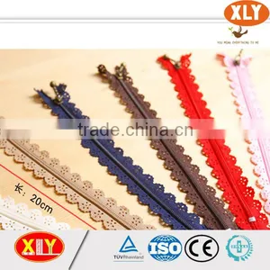 Shenzhen Xly Wholesale Lace Nylon Zipper With Metal Slider thumbnail-6