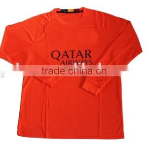 Long Sleeve Soccer Uniform Sublimation Color Orange for Sale thumbnail-2