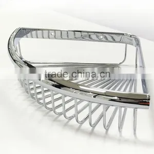 Chrome Wall Mounted Bathroom Shelves Corner Shower Caddy Storage Organizer Cosmetic Basket Shelf Accessories thumbnail-1