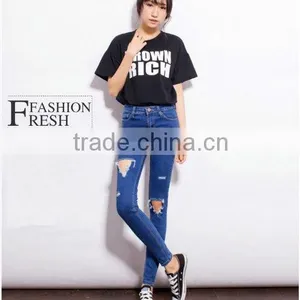 Fashion Casual Women Brand Vintage High Waist Skinny Denim Jeans Slim Ripped Pencil Jeans Hole Pants Female Sexy Girls Trousers thumbnail-1