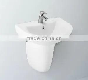 L282F Washbasin With Half Pedestal Sanitary Ware Ceramic Bathroom Design thumbnail-1