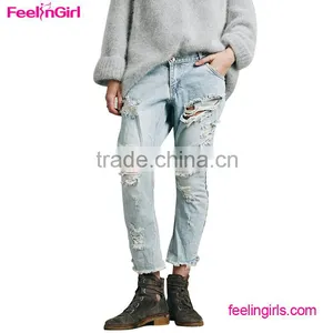 2016 New Fashion Summer Style Hollow Out Pants Jeans Sexy Woman thumbnail-2