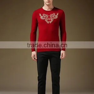 Men's Round Collar Cashmere Pure Colour Sweater for New Design Sweaters thumbnail-5