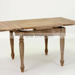 Home Useful Antique Solid Wooden Extensible Dining /Party Table (DT-515F-OAK,90CM) thumbnail-3