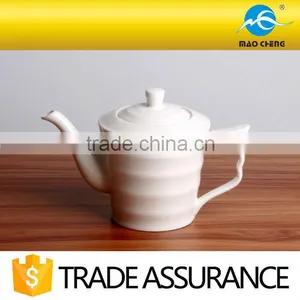 Fashionable Domestic White Ceramic Teapot With Stripe thumbnail-1