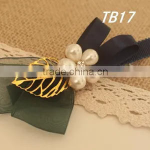 Fancy Chiffon Satin Ribbon Rhinestone Hair Clip Girls Quality Choice thumbnail-3