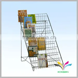 Lower MOQ Factory Design Magazine Newspaper Storage Wire Rack Magazine Display thumbnail-1
