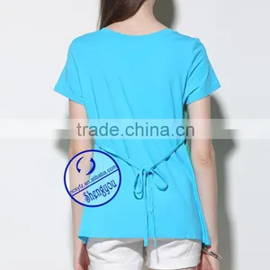 Custom 100% Cotton Jersey Printed Short Sleeve Maternity t Shirt thumbnail-4