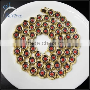 Hip Hop Hot Sale Fashion Gold Plated Flower Diamond Necklace thumbnail-3