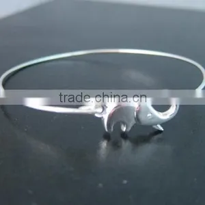Antique Adjustable 925 Sterling Silver Elephant Cuff Bracelet thumbnail-6