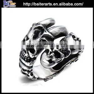 Popular Titanium 316L Stainless Steel Indian Skull Ring thumbnail-2